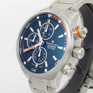 New MAURICE LACROIX Pontos S Blk & Orange Steel PT6008-SS002-332 Men's Watch  |G