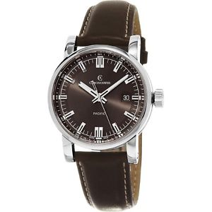 Chronoswiss Pacific Mens Brown Dial Brown Leather Strap Automatic Swiss Watch CH
