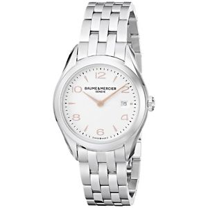 Baume  and  Mercier Womens BMMOA10175 Clifton Analog Display Quartz Silver Watch
