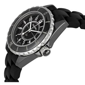 Chanel J12 Black Ceramic and Rubber Unisex Watch H0681