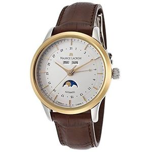 Maurice Lacroix Mens Les Classiques Automatic Brown Genuine Leather Silver-Tone