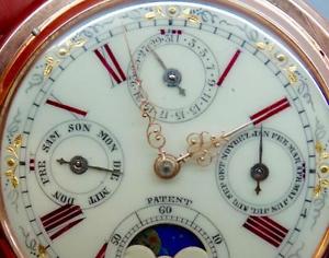 7 complication 14k Gold&Enamel Moon Phase Calendar watch.General Chiang KaiShek