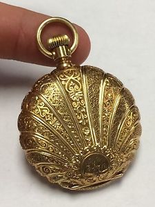 1873 Solid 18k Gold Waltham Riverside American 8 Size 11 Jewel Lever Set Watch