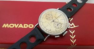 Movado 1940's M 90 chronograph two counters Pulsation scale