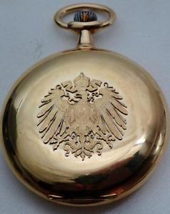 German Royal WWI military Officer award 14k gold Glashutte CHRONOMETER watch.96g