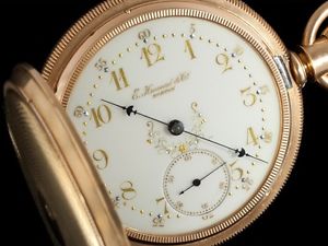 1883 E. HOWARD & Co. Antique 18 Size Pocket Watch - Fancy Dial - 14K Gold