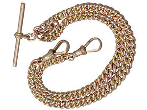 Antique 9 k Yellow Gold Double Albert Watch Chain - 1924