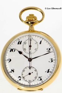 HOCHWERTGER HERRENCHRONOGRAPH MIT 30 MIN.-ZÄHLER 14K GOLD-AUSFÜHRUNG