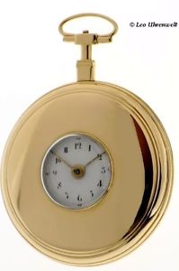 A RARE CHEVALIER & COCHET PARIS HALF HUNTER VERGE POCKET WATCH 18K GOLD