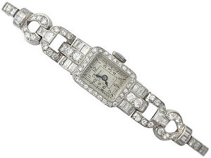 Vintage 3.35 ct Diamond and Platinum Cocktail Watch by Cervin - Circa 1940