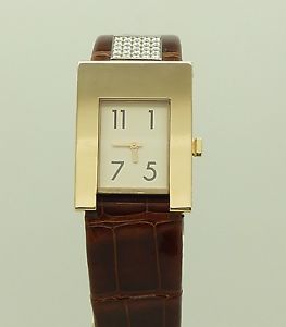 Authentic NOS 18K Rose Gold Diamond Pomellato Stress Art Deco Ladies Watch