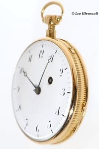 SELTENE CARILLON 18KT GOLD SPINDELTASCHENUHR MIT VIERTELSTUNDEN-REPETITION