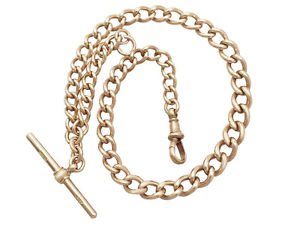 Antique 9 ct Rose Gold Albert Watch Chain - Circa 1900 - 11.8"