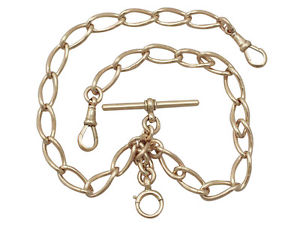 Antique 9 ct Rose Gold Albert Watch Chain 1907