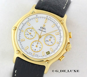 Ebel 1911 18K Gelbgold Automatik Herrenuhr Perlmuttzifferblatt mit DIamanten