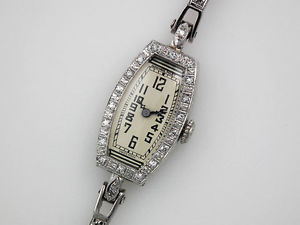 FINE PLATINUM & DIAMOND LADIES AUDEMARS PIGUET ART DECO COCKTAIL WATCH
