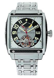 Yonger and Bresson Men's YBH 8318-02 M Square Automatic Steel Carbon Fiber Watch
