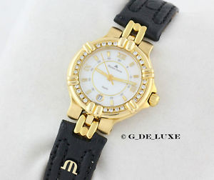 Maurice Lacroix Calypso 18K Gelbgold Damenuhr mit Diamantbesatz
