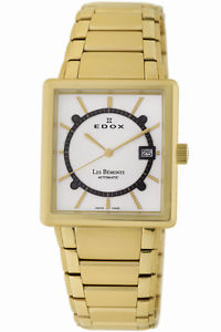 Edox Men's 82005 37J AID Les Bemonts Automatic Gold IP Steel Date Watch