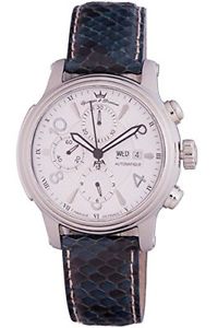 Yonger and Bresson Mens YBH 8302C-02 Automatic Blue Snakeskin Day and Date Watch