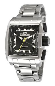 Yonger & Bresson Men's YBH 8331-01 M Automatic Square Luminous Steel Date Watch