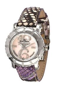 Yonger and Bresson Women's YBD 8302N-14 Purple Snakeskin MOP Diamond Watch