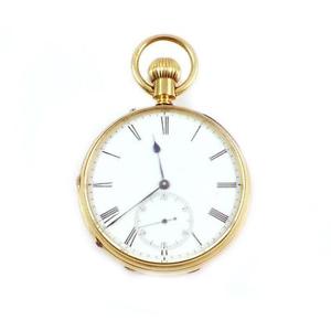 Mens 18k Yellow Gold Zimmerman Pocket watch with 18k Yellow Gold Fob