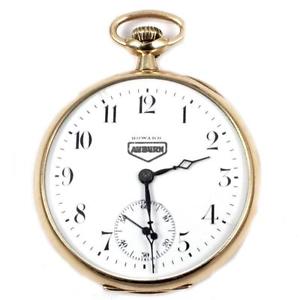 Vintage Solid 14k Yellow Gold E. Howard Auburn Pocket Watch
