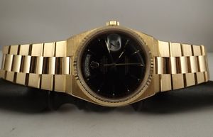 Rolex Day-Date Oysterquartz ref. 19018 B&P double dial black e silver 1983
