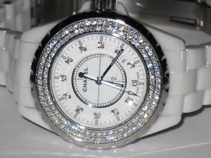 Womens Chanel J12 Ceramic *** Diamonds Everywhere ***