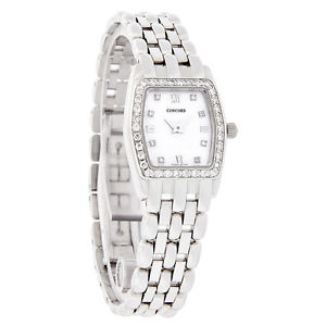 Concord Veneto Diamond Mini Ladies 18K White Gold Swiss Quartz Watch 0311327