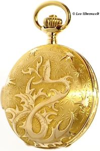 EINZIGARTIGE LE PHARE 18Kt GOLD PRUNKTASCHENUHR, MINUTENREPETITION + CHRONOGRAPH