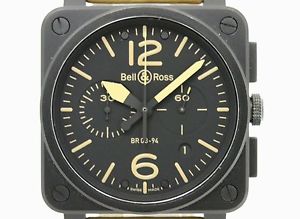 BELL & ROSS Heritage PVD Leather Automatic Mens Watch BR03-94 (BF073573)