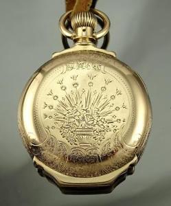 RARE AM. WATCH CO. WALTHAM 14K GOLD 18s BOX HINGE HUNTER CASED POCKET WATCH 1887