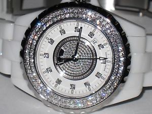New Womens Chanel J12 Ceramic *** Diamonds Everywhere ***