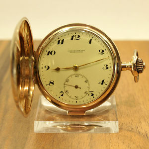 SCHWEIZER CHRONOMÉTRE REPETITION TASCHENUHR 14K 585 GOLD PATENT BREVET 34984