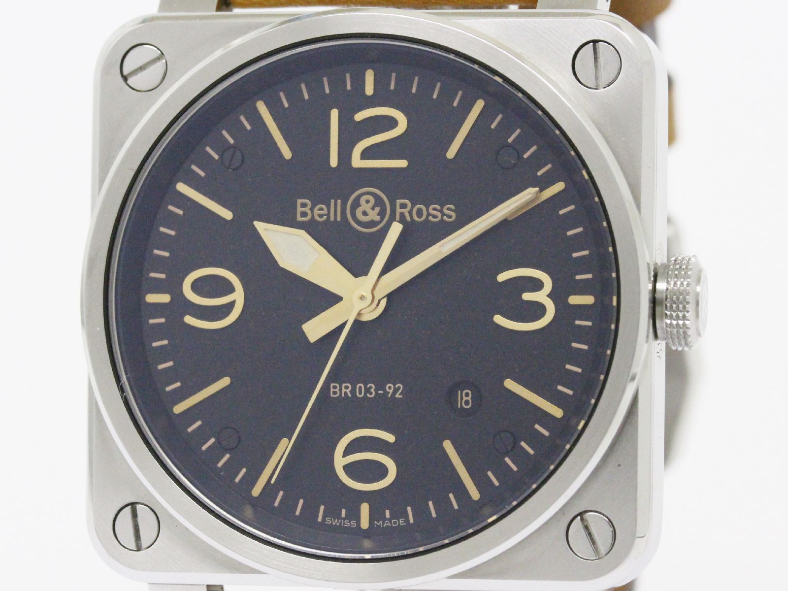 Polished BELL & ROSS Golden Heritage Steel　Automatic Watch BR03-92 (BF086450)