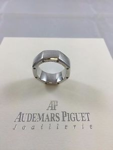 Genuine Audemars Piguet Royal Oak Men 18K White Gold Diamond Ring EU68/US12+