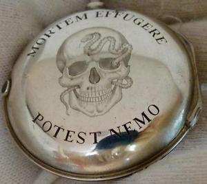 MUSEUM Georgian silver Chronograph Verge Fusee Doctor's Skull pocket watch c1790
