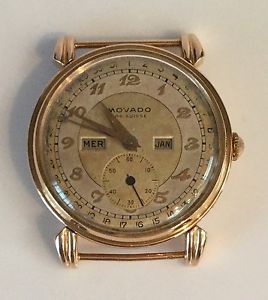 Movado 18ct Pink Gold Gents Watch Vintage Circa 1930