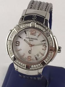 Charriol Men's Celtic Watch - Large 43 mm Cable Diamond Bezel