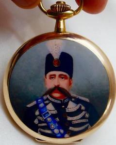 Audemars Freres A1 GRADE CHRONOMETER 14k gold&enamel watch.Persian King Mozaffar
