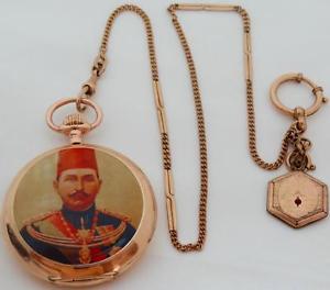 Important Historic 14k Gold&Enamel Award Watch,made for the King of Egypt Fuad I