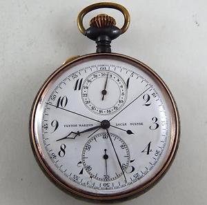 Ulysse Nardin chronograph rattrapante Pocket Watch Cal. 54714 From 1920s