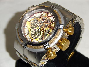 Invicta Reserve 13663 Bolt Zeus Swiss Dubois Depraz 14K Gold Cables Mens Watch