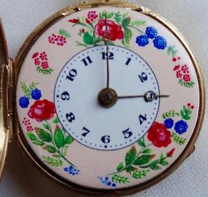 Mesmerising 18th C German Verge Fusee Memento Mori Skull Watch.Diamonds in eyes