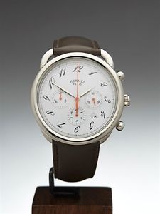 HERMES ARCEAU STAINLESS STEEL WATCH AR4.910A 42MM - RRP £4500 - COM495