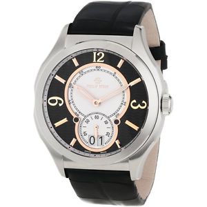 Philip Stein Mens 17-FRGBW-AB Prestige Black and Rose Gold Black Alligator Strap