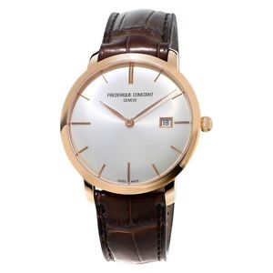 Frederique Constant Slim Line Automatic 18kt Rose Gold Mens Luxury Strap Watch F