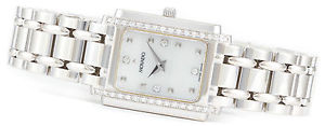 Ladies Movado Sika14k WG Diamond Bezel Diamond MOP Dial 66 25 0640 SOLD OUT